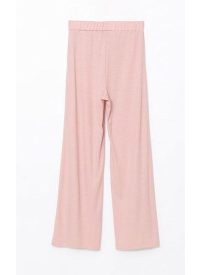 Women’s Pink Popcorn knitwear Wide-Leg Pants - Image 2